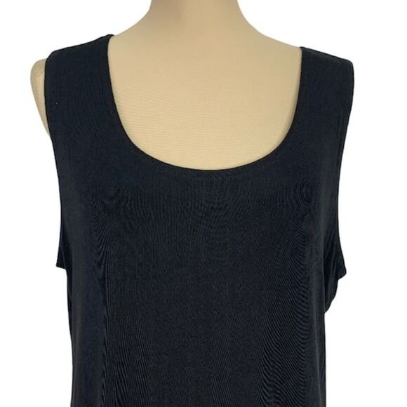 Womens Black Tank Top Size 1X Liquid Knit Mde in Heaven - Picture 4 of 9